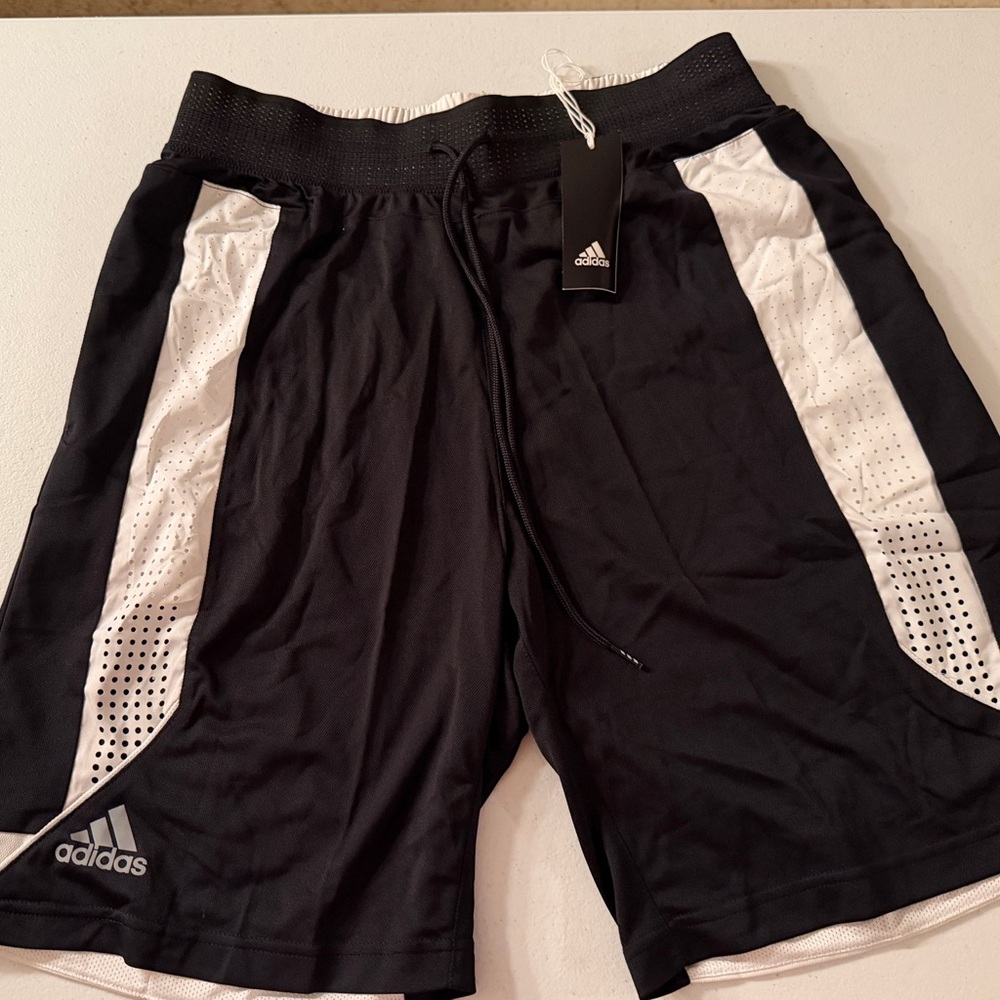 Adidas Men’s black and white‎ shorts various sizes NWT - Picture 2 of 12